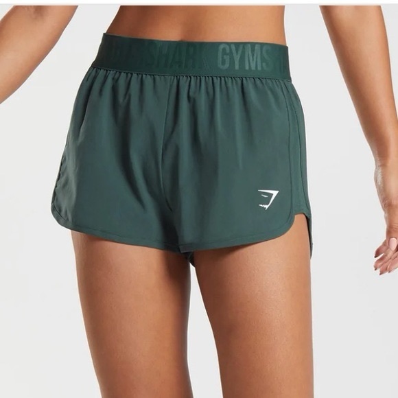 Gymshark Pants - NWOT- GYMSHARK TRAINING LOOSE FIT SHORTS obsidian green